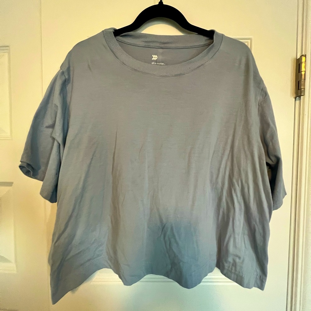 All in Motion Sky Blue Crop Top Workout Shirt
